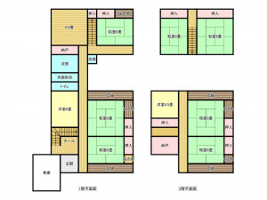 出雲市平田町、中古一戸建ての間取り画像です