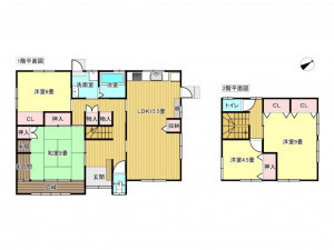出雲市西代町、中古一戸建ての間取り画像です
