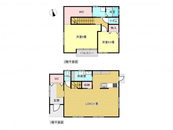 出雲市中野町、中古一戸建ての間取り画像です