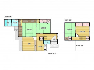 出雲市斐川町荘原、中古一戸建ての間取り画像です