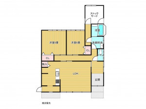 出雲市高松町、中古一戸建ての間取り画像です