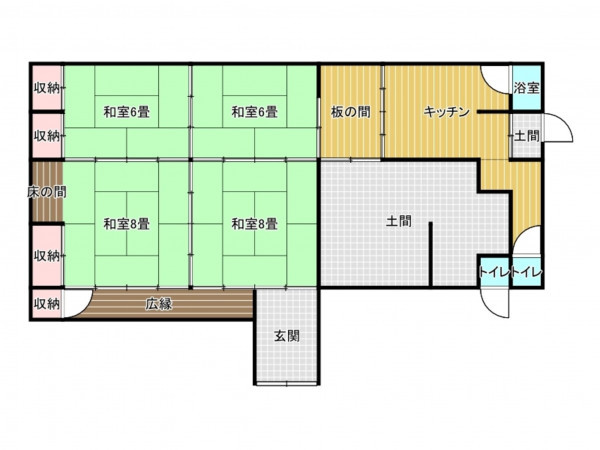 出雲市大社町入南、中古一戸建ての間取り画像です