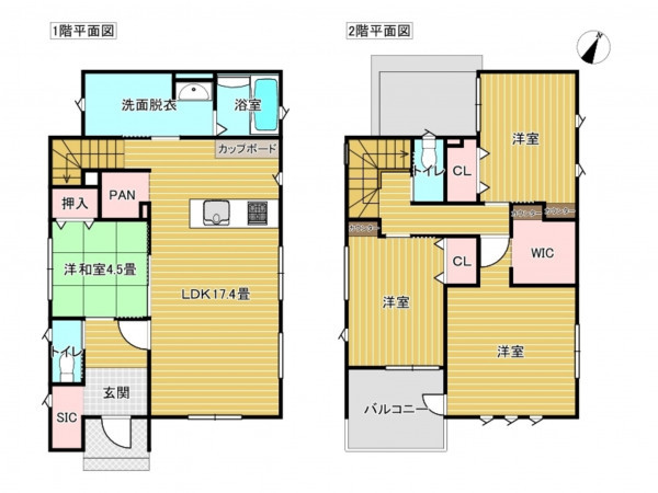 出雲市塩冶町、新築一戸建ての間取り画像です