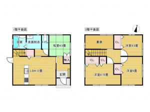 出雲市斐川町黒目、中古一戸建ての間取り画像です
