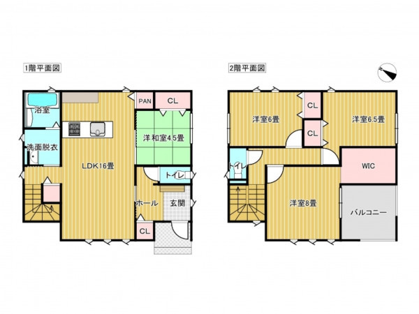 出雲市斐川町上庄原、新築一戸建ての間取り画像です