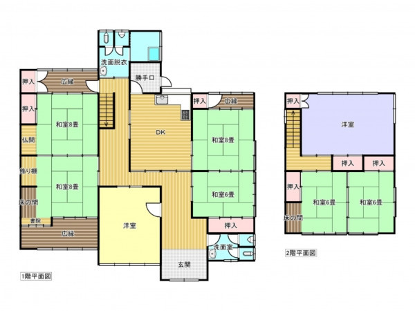 出雲市稲岡町、中古一戸建ての間取り画像です