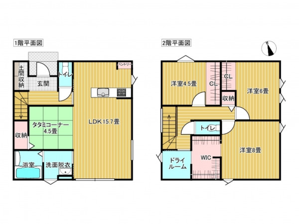 出雲市小山町、新築一戸建ての間取り画像です