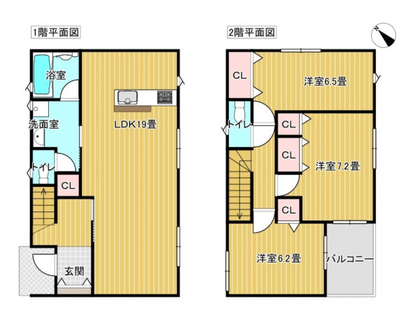 出雲市大津町、新築一戸建ての間取り画像です