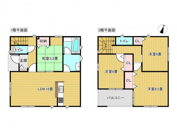 出雲市大津朝倉、新築一戸建ての間取り画像です