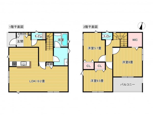 出雲市大津朝倉、新築一戸建ての間取り画像です