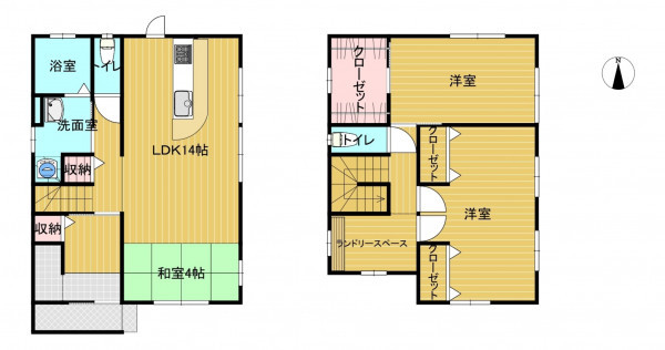出雲市斐川町併川、中古一戸建ての間取り画像です