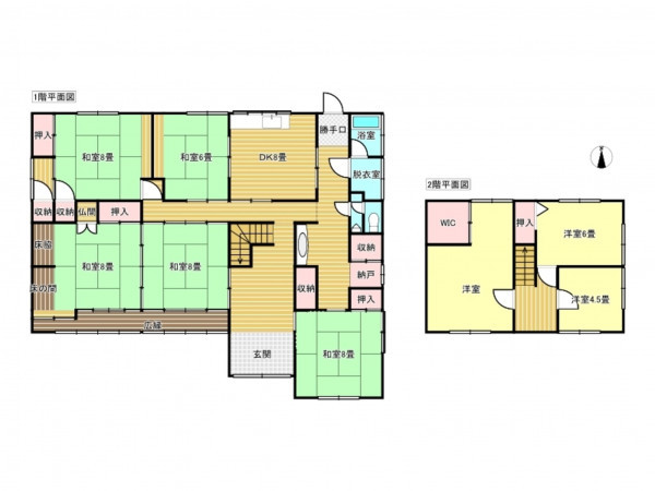 出雲市知井宮町、中古一戸建ての間取り画像です