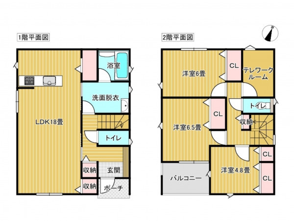 出雲市塩冶有原町、新築一戸建ての間取り画像です