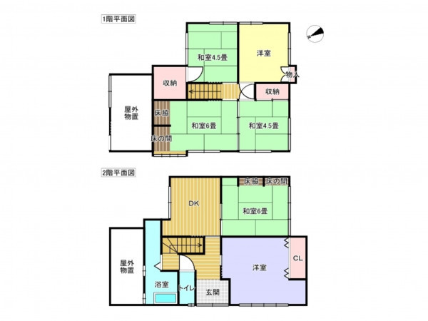 出雲市十六島町、中古一戸建ての間取り画像です