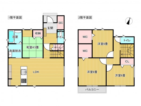 出雲市渡橋町、新築一戸建ての間取り画像です