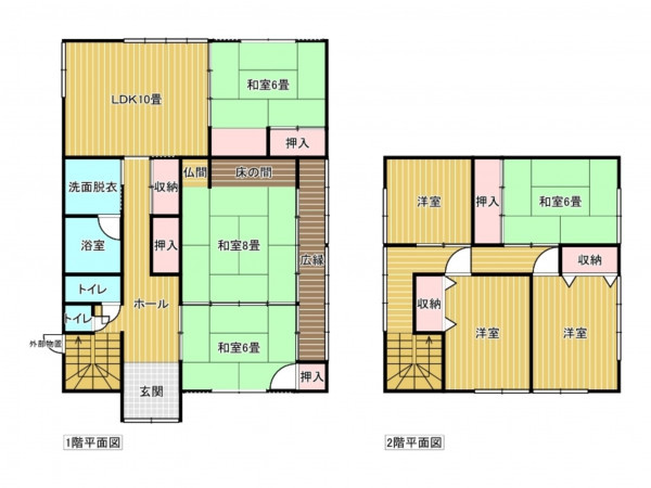 出雲市塩津町、中古一戸建ての間取り画像です