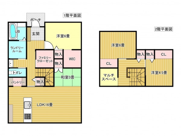 出雲市斐川町富村、新築一戸建ての間取り画像です