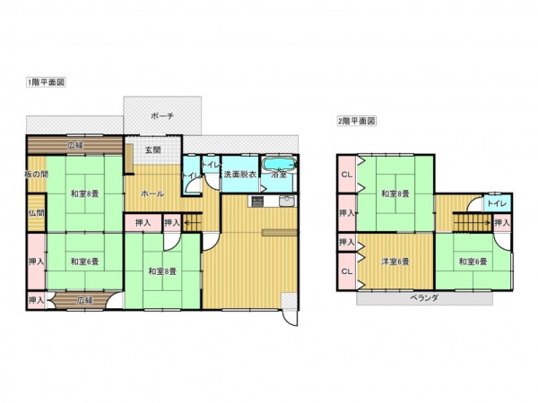 出雲市西神西町、中古一戸建ての間取り画像です