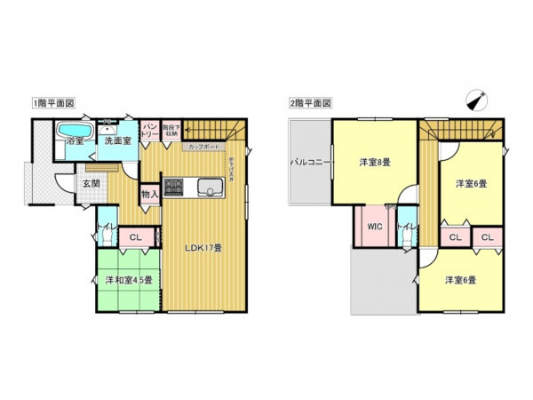 出雲市大津朝倉、新築一戸建ての間取り画像です