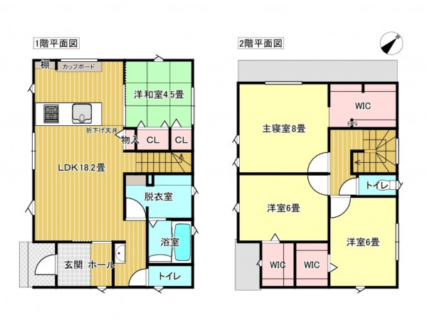 出雲市大津朝倉、新築一戸建ての間取り画像です