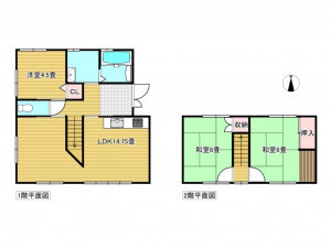出雲市大津町、中古一戸建ての間取り画像です