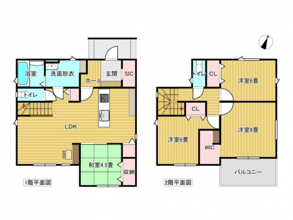 出雲市大津町、新築一戸建ての間取り画像です