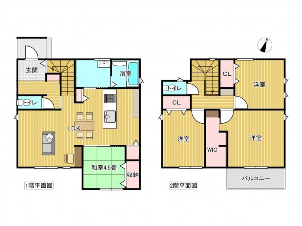 出雲市大津町、新築一戸建ての間取り画像です