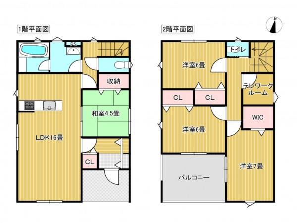 出雲市小山町、新築一戸建ての間取り画像です