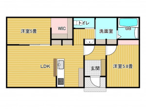 出雲市斐川町上直江、新築一戸建ての間取り画像です