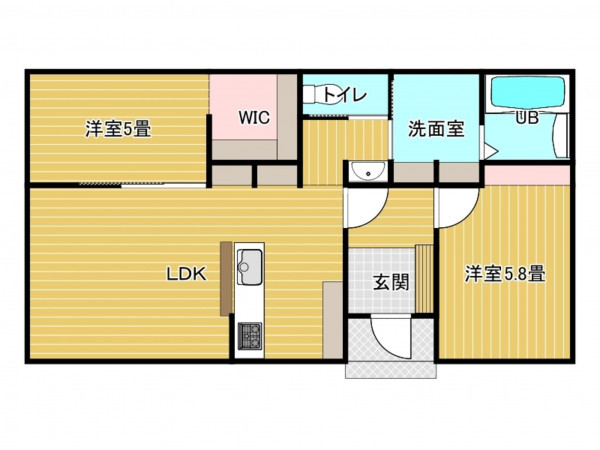 出雲市斐川町上直江、新築一戸建ての間取り画像です