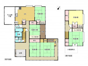 出雲市灘分町、中古一戸建ての間取り画像です