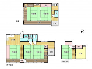 出雲市上塩冶町、中古一戸建ての間取り画像です