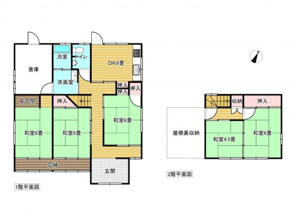 出雲市知井宮町、中古一戸建ての間取り画像です