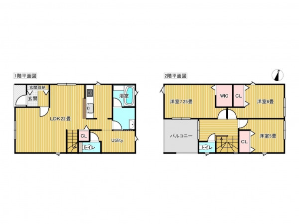 出雲市上塩冶町、新築一戸建ての間取り画像です