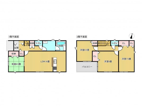 出雲市上塩冶町、新築一戸建ての間取り画像です