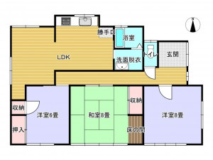 出雲市今市町、中古一戸建ての間取り画像です