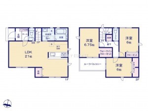 草加市金明町、新築一戸建ての間取り画像です