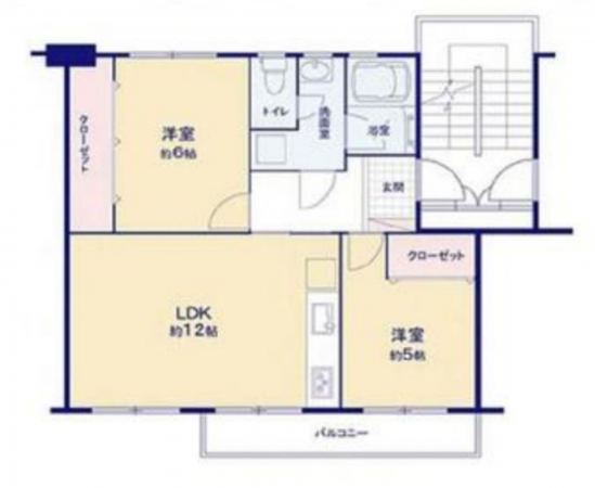 草加市新栄、マンションの間取り画像です