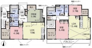 草加市瀬崎、中古一戸建ての間取り画像です