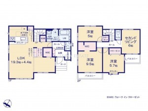 草加市青柳、新築一戸建ての間取り画像です