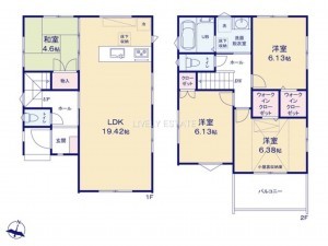 草加市旭町、新築一戸建ての間取り画像です