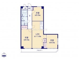 草加市瀬崎、マンションの間取り画像です