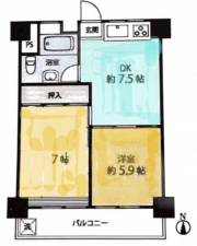 草加市瀬崎、マンションの間取り画像です