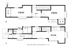 草加市遊馬町、中古一戸建ての間取り画像です