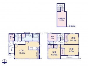 越谷市相模町、新築一戸建ての間取り画像です