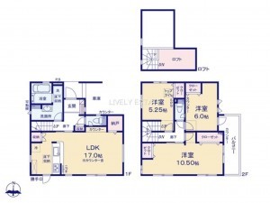 草加市吉町、新築一戸建ての間取り画像です