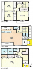 草加市瀬崎、中古一戸建ての間取り画像です