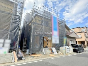 草加市八幡町、新築一戸建ての外観画像です