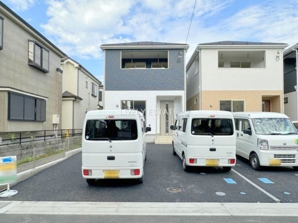 草加市八幡町、新築一戸建ての外観画像です