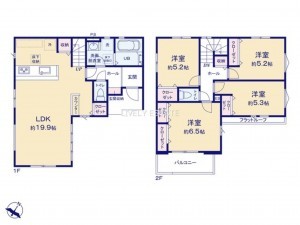 越谷市花田、新築一戸建ての間取り画像です